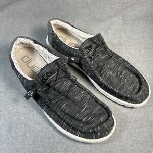 Hey Dude Black Brick Wally Stretch Fleece Men's Slip-On Shoes Black US 15 EU 48